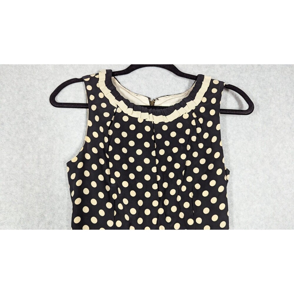 Kate Spade Women Dress Size 00 Hailee Silk Sleeveless Shift Pleated Polka Dot - Picture 2 of 12